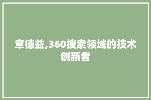 章德益,360搜索领域的技术创新者