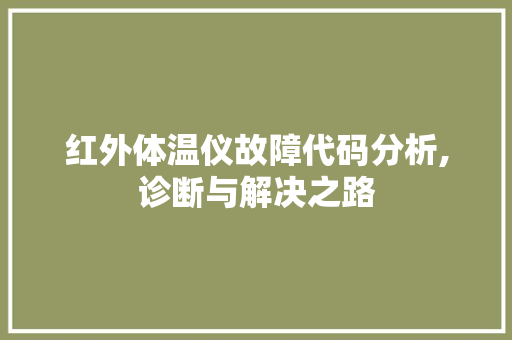 红外体温仪故障代码分析,诊断与解决之路