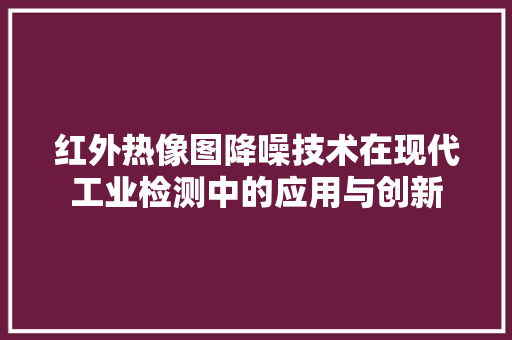 红外热像图降噪技术在现代工业检测中的应用与创新