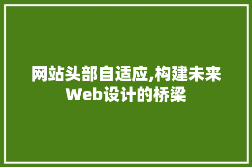 网站头部自适应,构建未来Web设计的桥梁