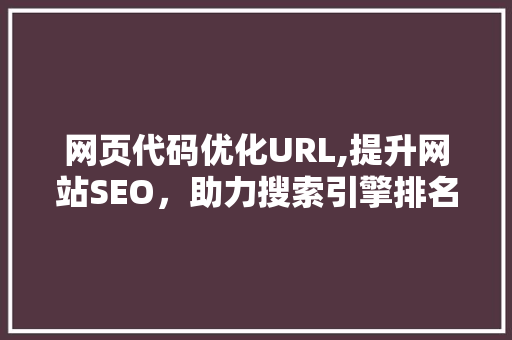 网页代码优化URL,提升网站SEO，助力搜索引擎排名