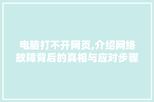 电脑打不开网页,介绍网络故障背后的真相与应对步骤