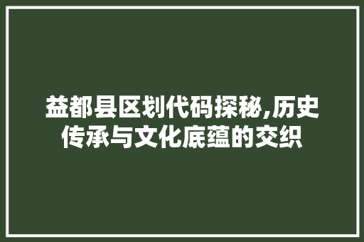 益都县区划代码探秘,历史传承与文化底蕴的交织