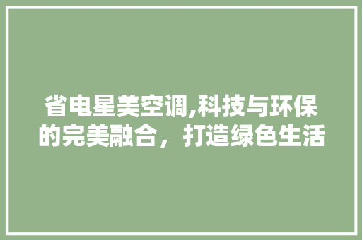 省电星美空调,科技与环保的完美融合，打造绿色生活新风尚