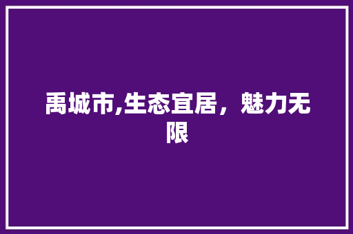 禹城市,生态宜居，魅力无限