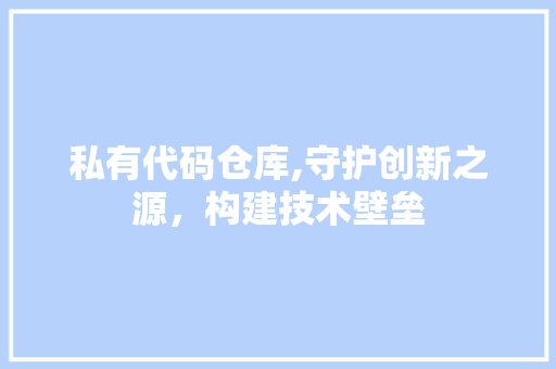 私有代码仓库,守护创新之源，构建技术壁垒