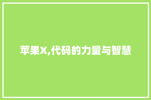 苹果X,代码的力量与智慧