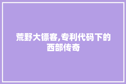 荒野大镖客,专利代码下的西部传奇