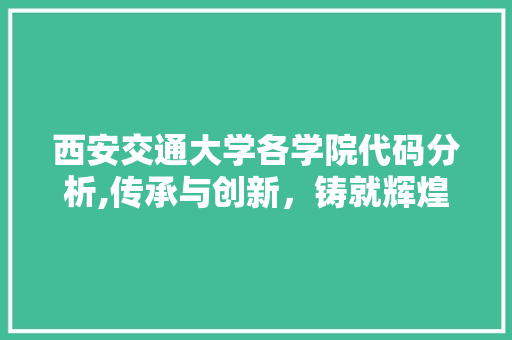 西安交通大学各学院代码分析,传承与创新，铸就辉煌