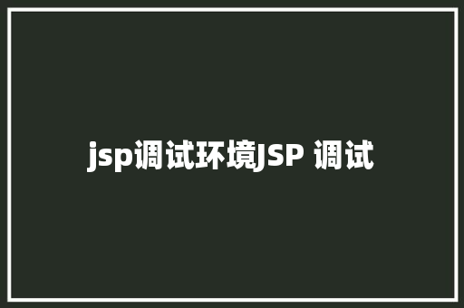 jsp调试环境JSP 调试 React