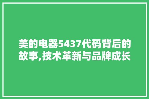 美的电器5437代码背后的故事,技术革新与品牌成长的见证