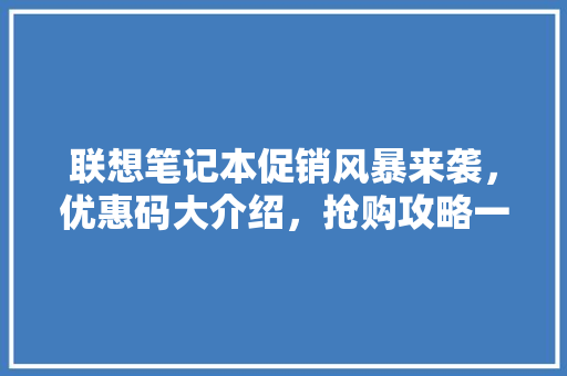 联想笔记本促销风暴来袭，优惠码大介绍，抢购攻略一览！