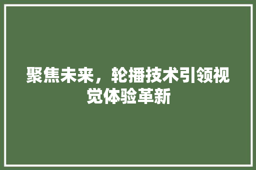 聚焦未来，轮播技术引领视觉体验革新