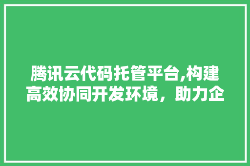 腾讯云代码托管平台,构建高效协同开发环境，助力企业数字化转型