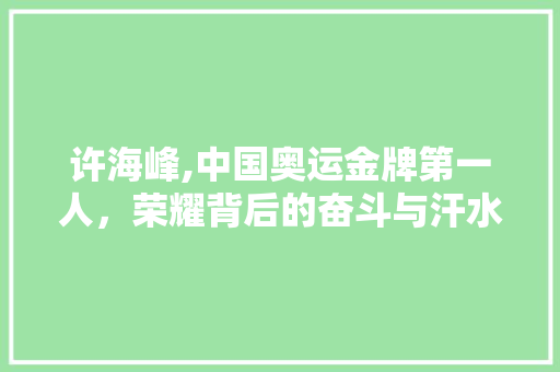 许海峰,中国奥运金牌第一人，荣耀背后的奋斗与汗水