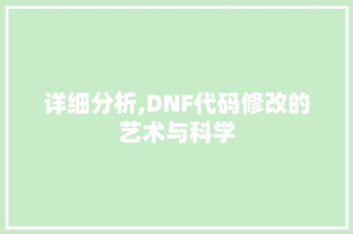 详细分析,DNF代码修改的艺术与科学