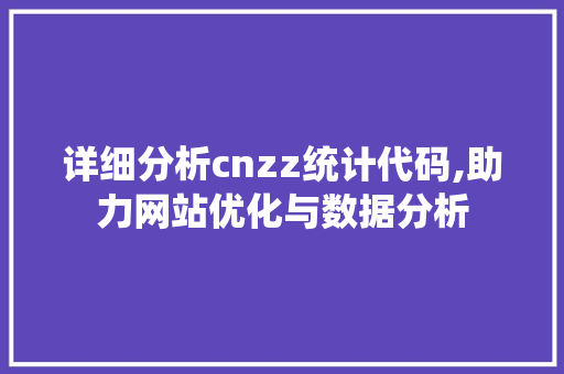 详细分析cnzz统计代码,助力网站优化与数据分析