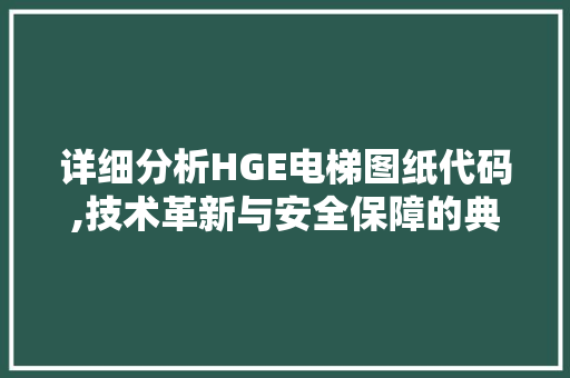 详细分析HGE电梯图纸代码,技术革新与安全保障的典范