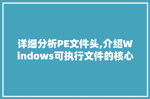 详细分析PE文件头,介绍Windows可执行文件的核心结构