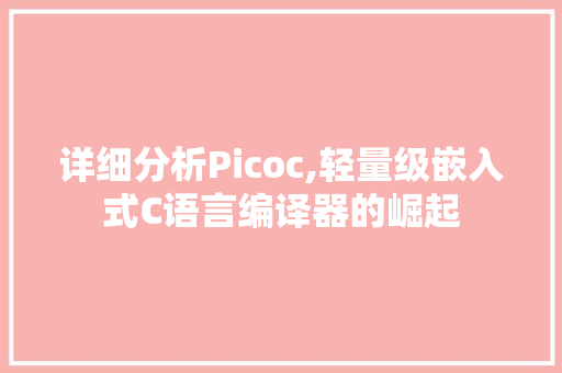 详细分析Picoc,轻量级嵌入式C语言编译器的崛起