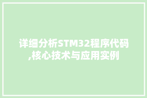 详细分析STM32程序代码,核心技术与应用实例