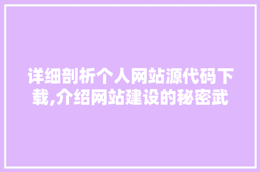 详细剖析个人网站源代码下载,介绍网站建设的秘密武器