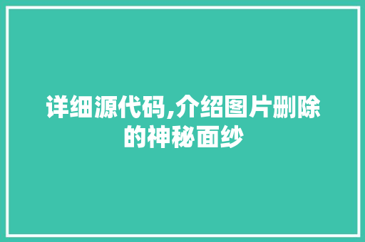 详细源代码,介绍图片删除的神秘面纱