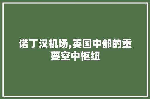 诺丁汉机场,英国中部的重要空中枢纽