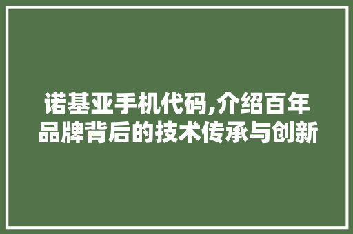 诺基亚手机代码,介绍百年品牌背后的技术传承与创新