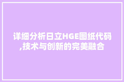 详细分析日立HGE图纸代码,技术与创新的完美融合