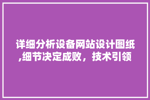 详细分析设备网站设计图纸,细节决定成败，技术引领未来