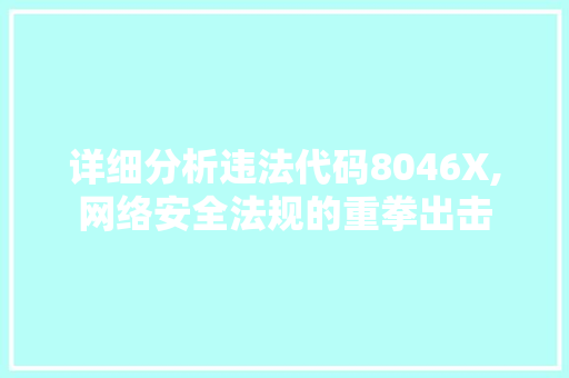 详细分析违法代码8046X,网络安全法规的重拳出击