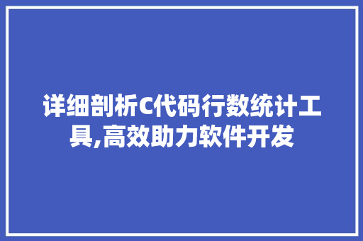 详细剖析C代码行数统计工具,高效助力软件开发