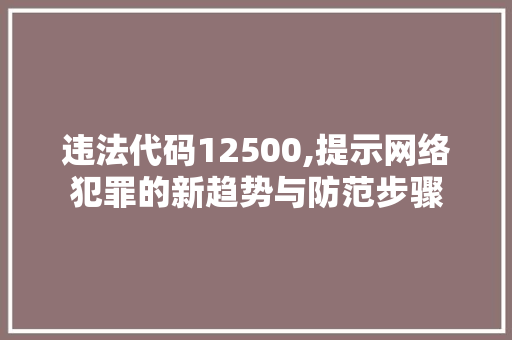 违法代码12500,提示网络犯罪的新趋势与防范步骤