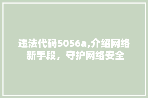 违法代码5056a,介绍网络 新手段，守护网络安全