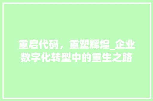 重启代码，重塑辉煌_企业数字化转型中的重生之路