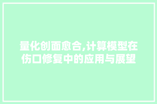 量化创面愈合,计算模型在伤口修复中的应用与展望