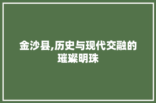 金沙县,历史与现代交融的璀璨明珠