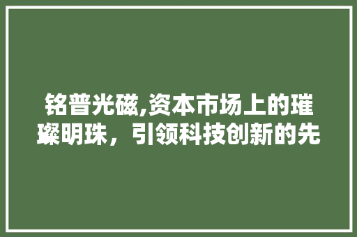 铭普光磁,资本市场上的璀璨明珠，引领科技创新的先锋力量