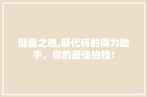 键盘之选,敲代码的得力助手，你的最佳拍档！