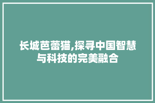 长城芭蕾猫,探寻中国智慧与科技的完美融合