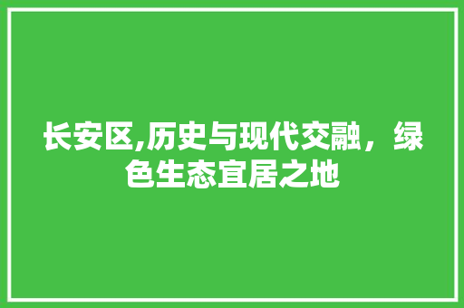 长安区,历史与现代交融，绿色生态宜居之地