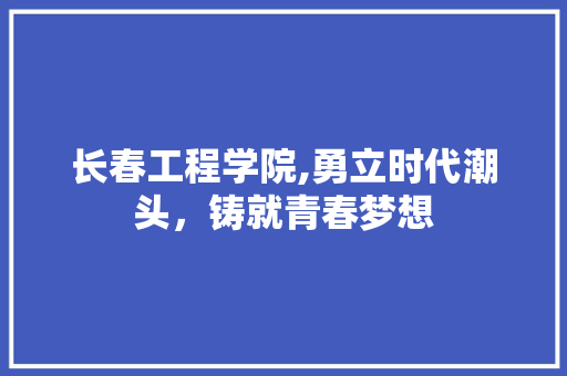 长春工程学院,勇立时代潮头，铸就青春梦想