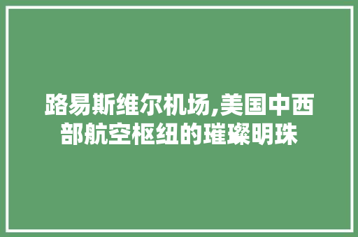 路易斯维尔机场,美国中西部航空枢纽的璀璨明珠