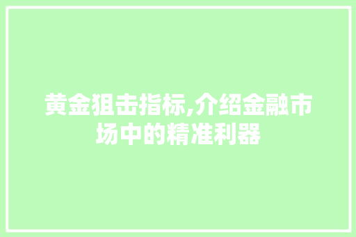 黄金狙击指标,介绍金融市场中的精准利器