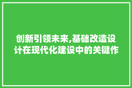 创新引领未来,基础改造设计在现代化建设中的关键作用(基础改造设计)