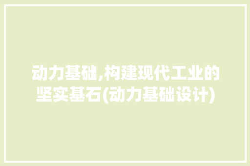 动力基础,构建现代工业的坚实基石(动力基础设计)