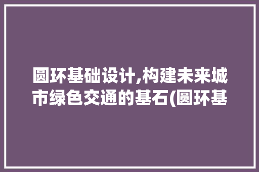 圆环基础设计,构建未来城市绿色交通的基石(圆环基础设计)