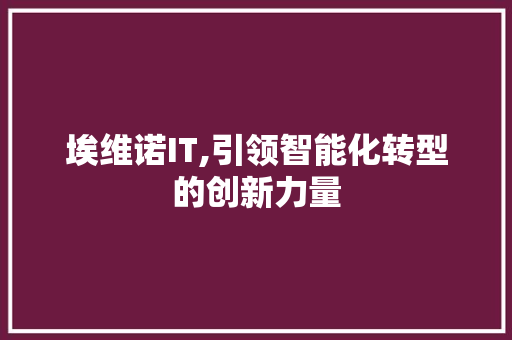 埃维诺IT,引领智能化转型的创新力量