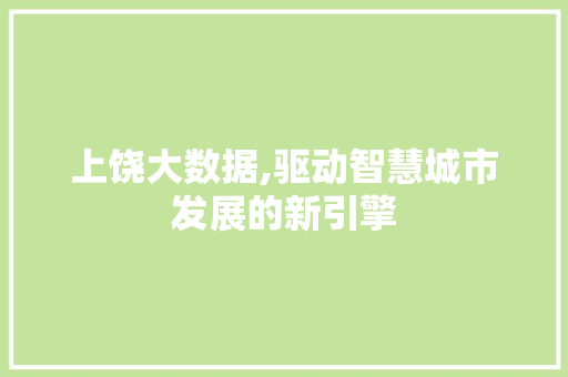 上饶大数据,驱动智慧城市发展的新引擎